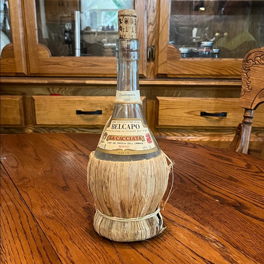 Rustic Bottle with Straw Cover